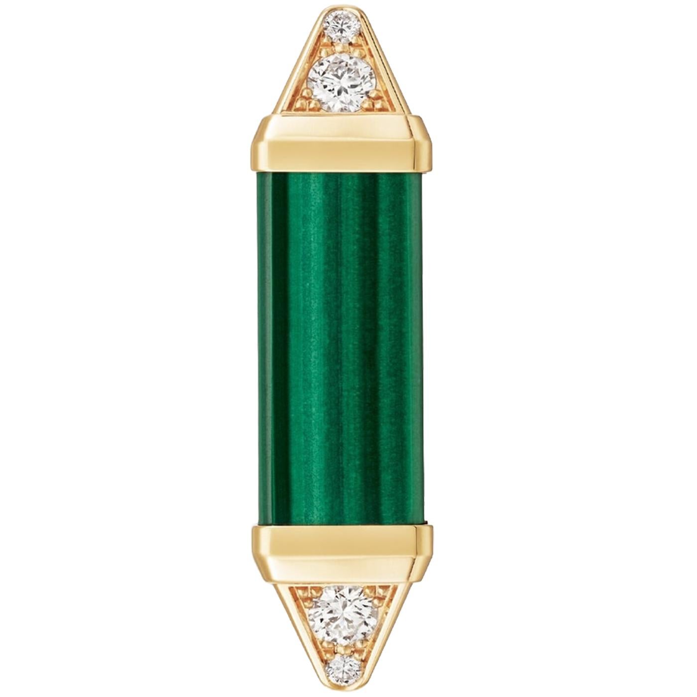 Cartier Les Berlingots De Cartier Bague Malachite 0.33ct Semi-Paved Or Jaune Excellent état - En vente à Aventura, FL