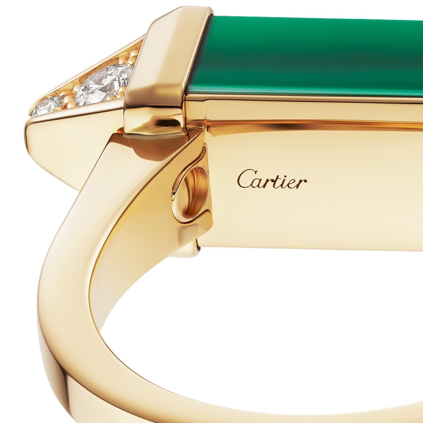 Cartier Les Berlingots De Cartier Bague Malachite 0.33ct Semi-Paved Or Jaune Pour femmes en vente