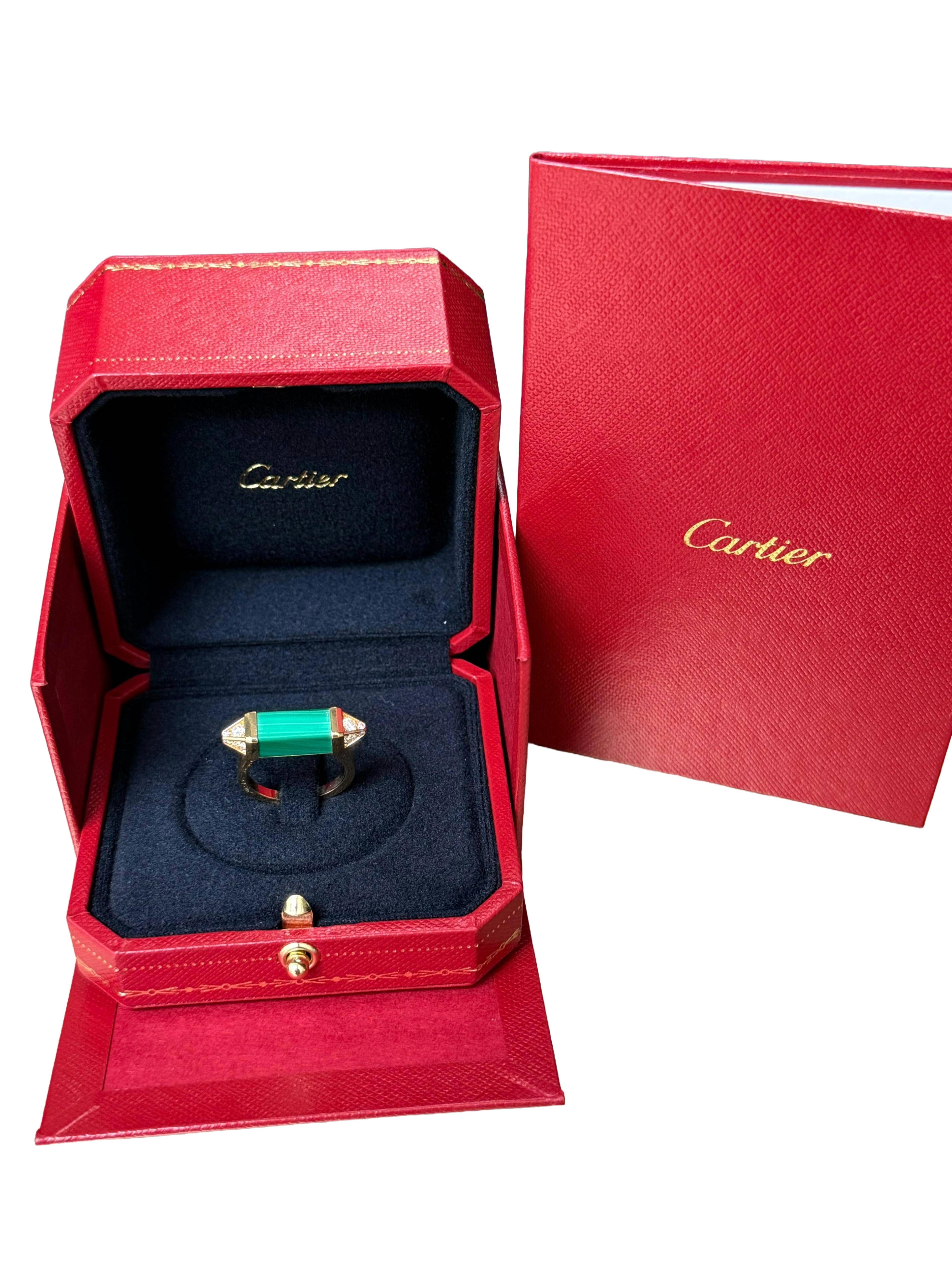 Cartier Les Berlingots De Cartier Bague Malachite 0.33ct Semi-Paved Or Jaune en vente 1