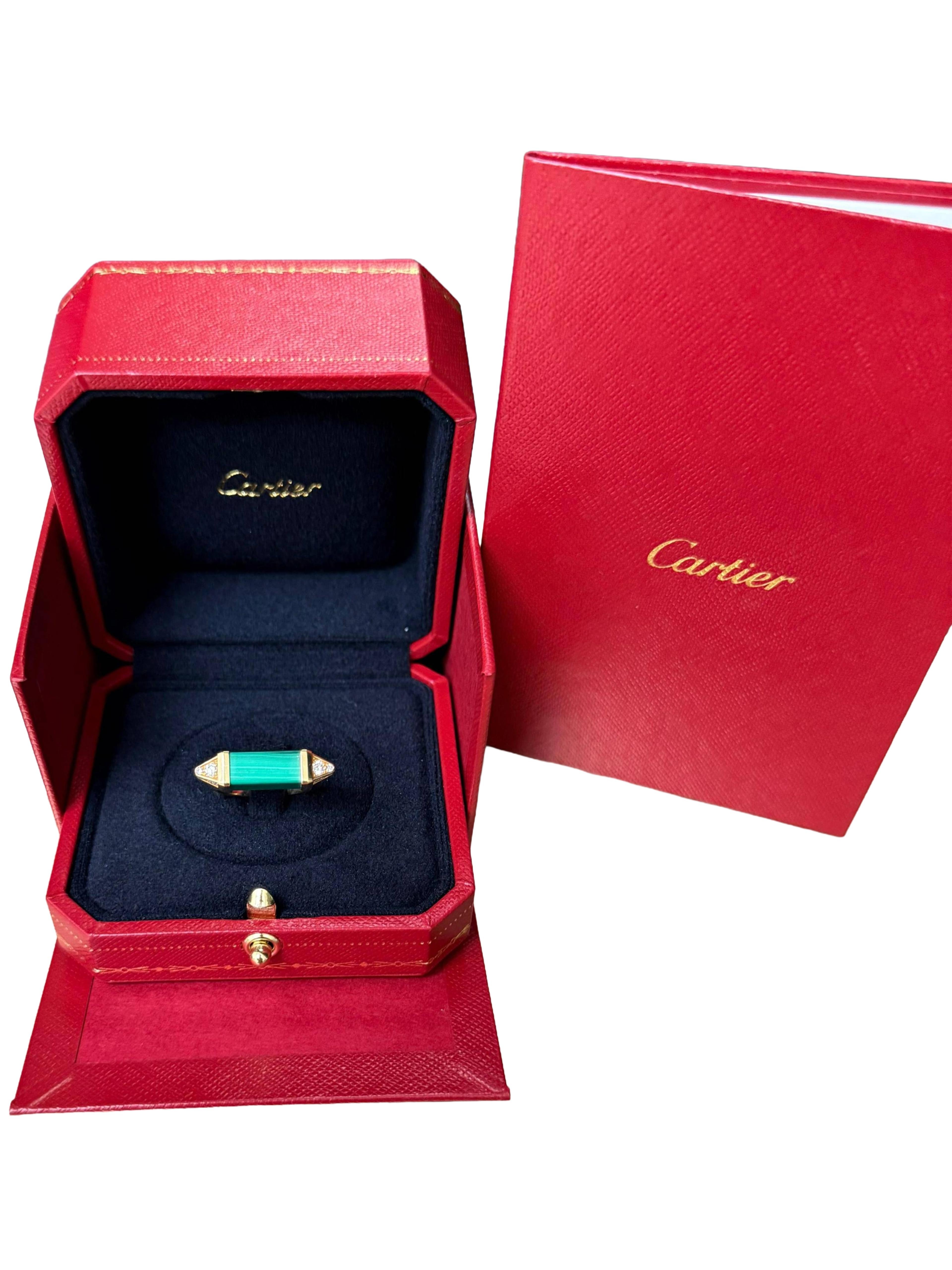 Cartier Les Berlingots De Cartier Bague Malachite 0.33ct Semi-Paved Or Jaune en vente 2