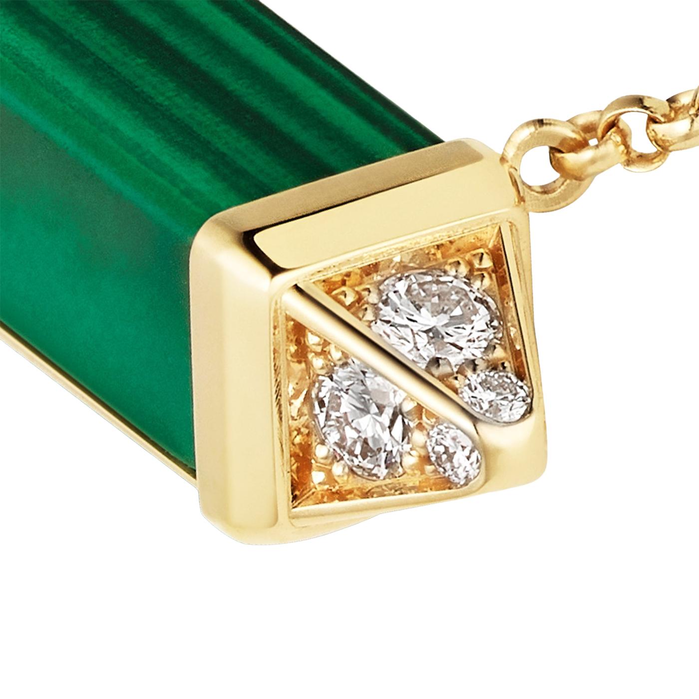 Moderniste Cartier Les Berlingots De Cartier Collier Malachite Diamant Model No Or Moyen en vente