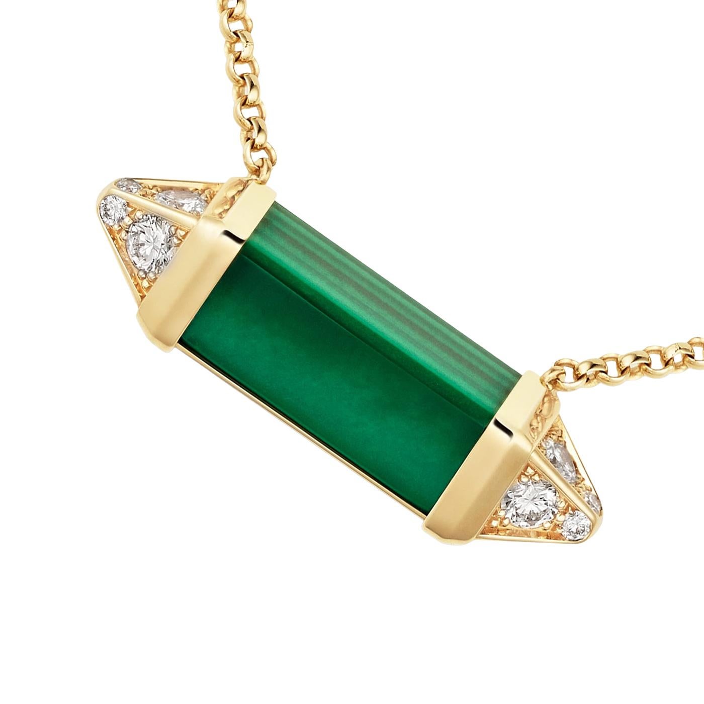 Taille brillant Cartier Les Berlingots De Cartier Collier Malachite Diamant Model No Or Moyen en vente