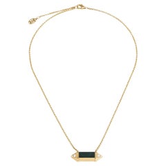 Cartier Les Berlingots Malachite & Diamond 18K Yellow Gold Pendant Necklace