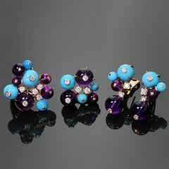 Cartier Les Delices De Goa Diamond Rose Gold Ring Earrings Pendant Set