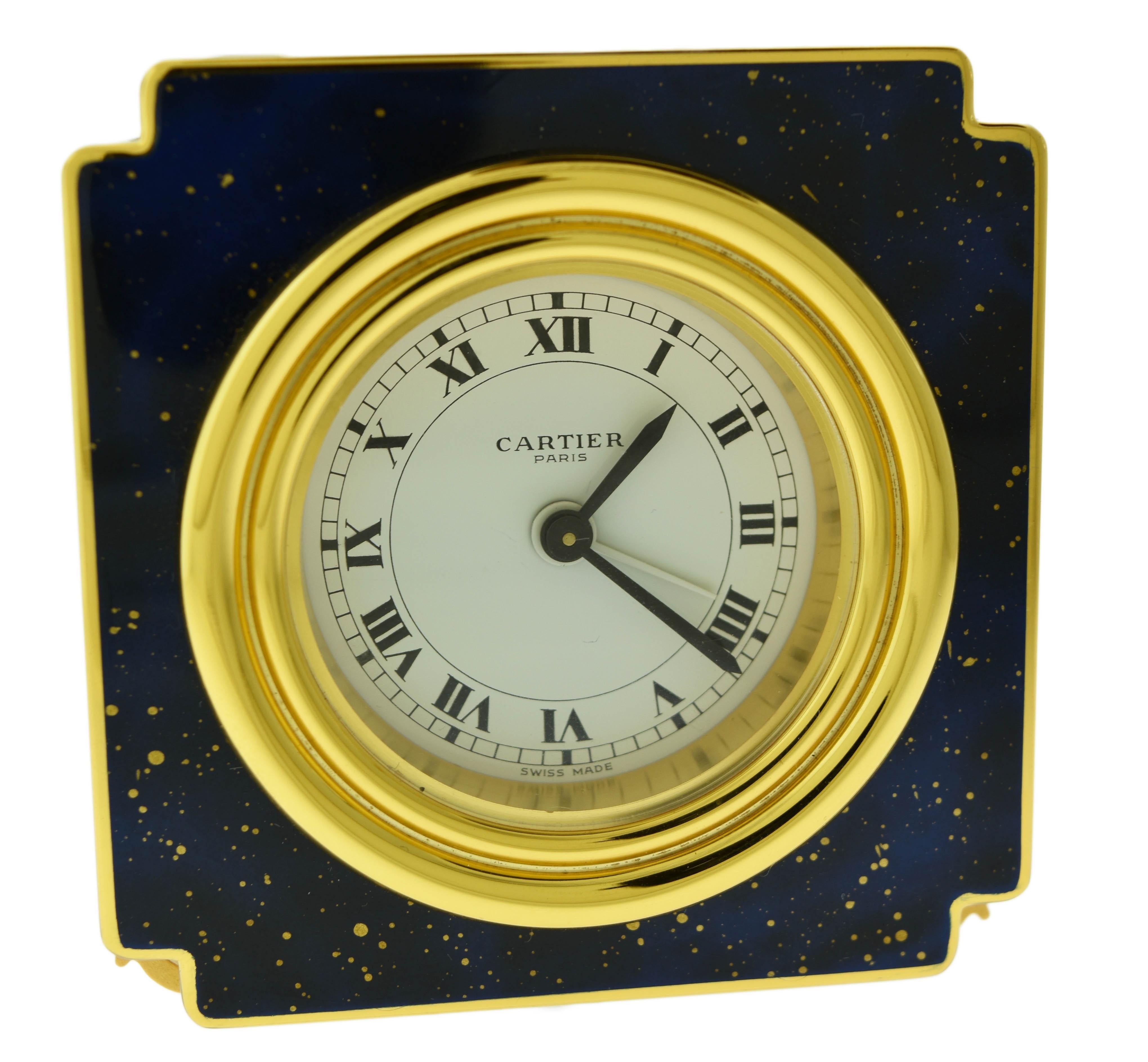 cartier gold clock