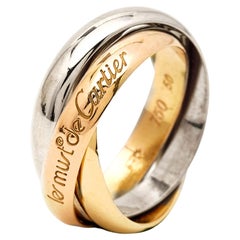 Used Cartier Les Must de Cartier 18K Three Tone Gold Ring 50
