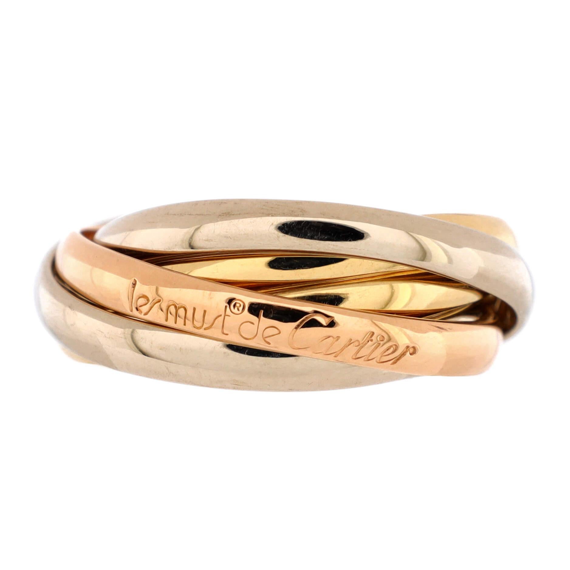 Cartier Les Must de Cartier 5 Band Trinity Ring 18k Tricolor Gold For ...