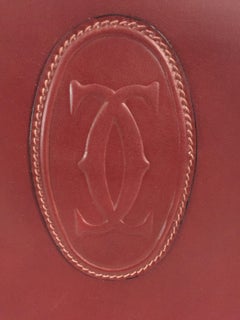 Cartier Les Must de Cartier Burgundy Leather Travel Overnight Suitcase / Luggage