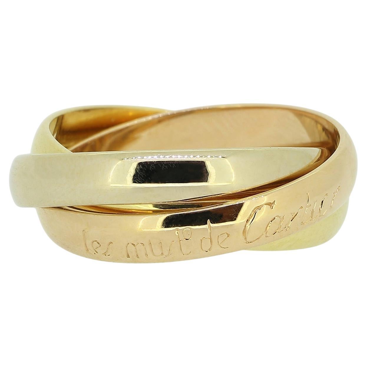 Cartier Les Must de Cartier Trinity Band Ring Size K (50) For Sale