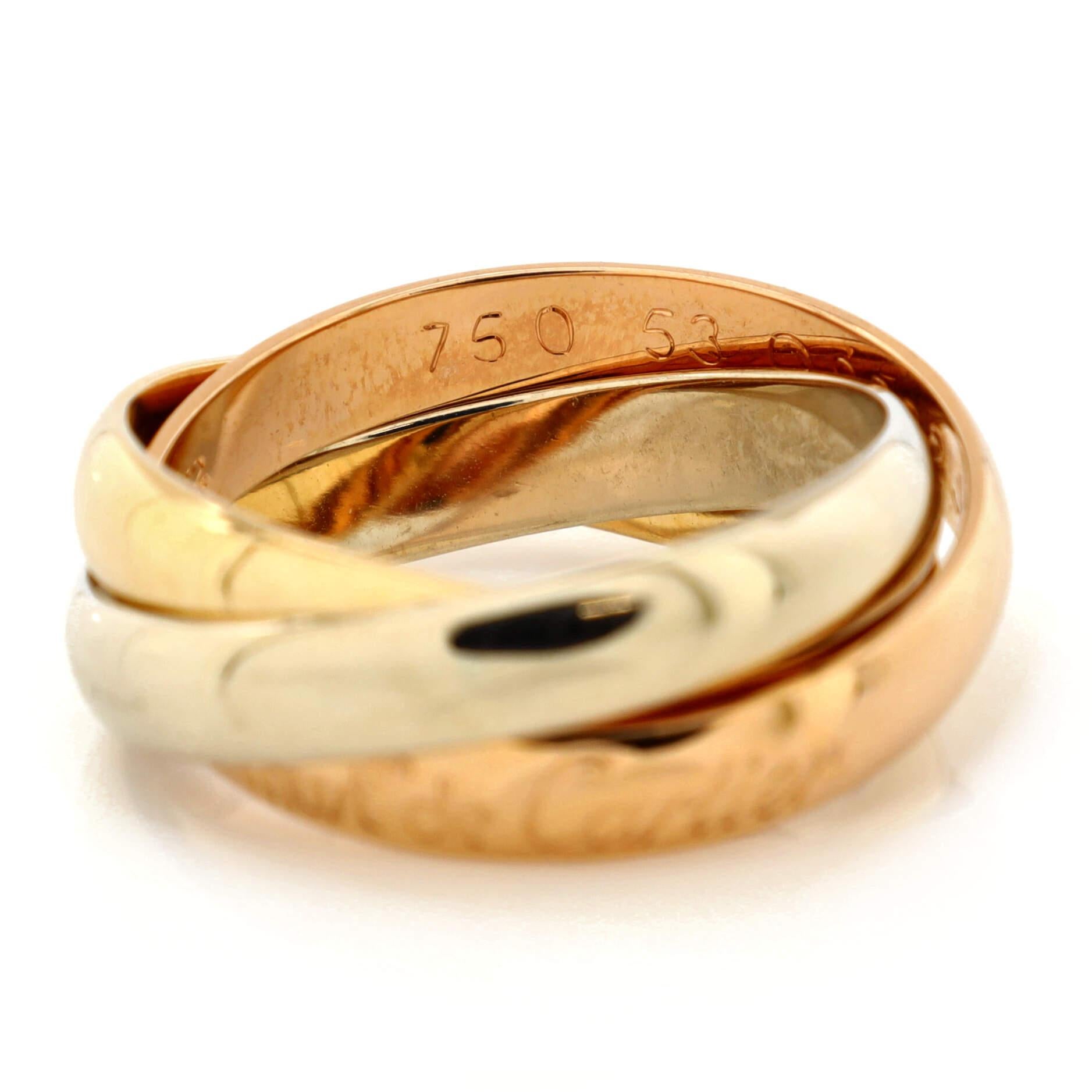 Cartier Les Must de Cartier Trinity Ring 18K Tricolor Gold In Good Condition In New York, NY