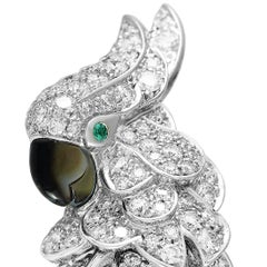 Cartier Les Oiseaux Libérés 18K Gold Diamond, Emerald & Mother of Pearl Earrings