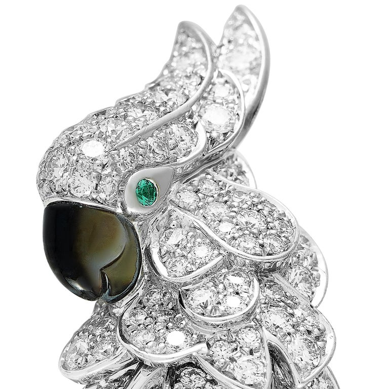 Cartier Les Oiseaux Libérés 18K Gold Diamond, Emerald and Mother of ...