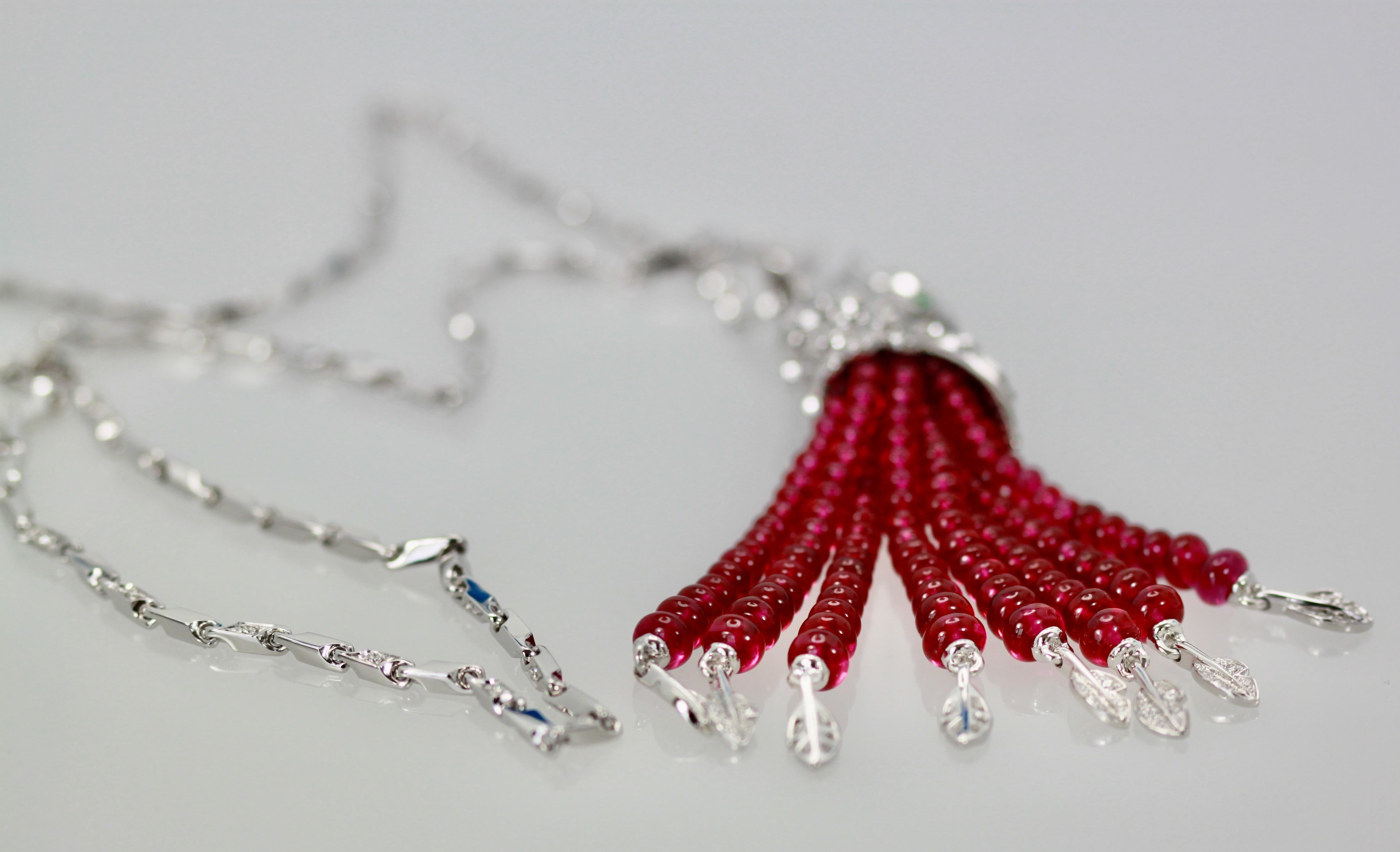 cartier ruby and diamond necklace