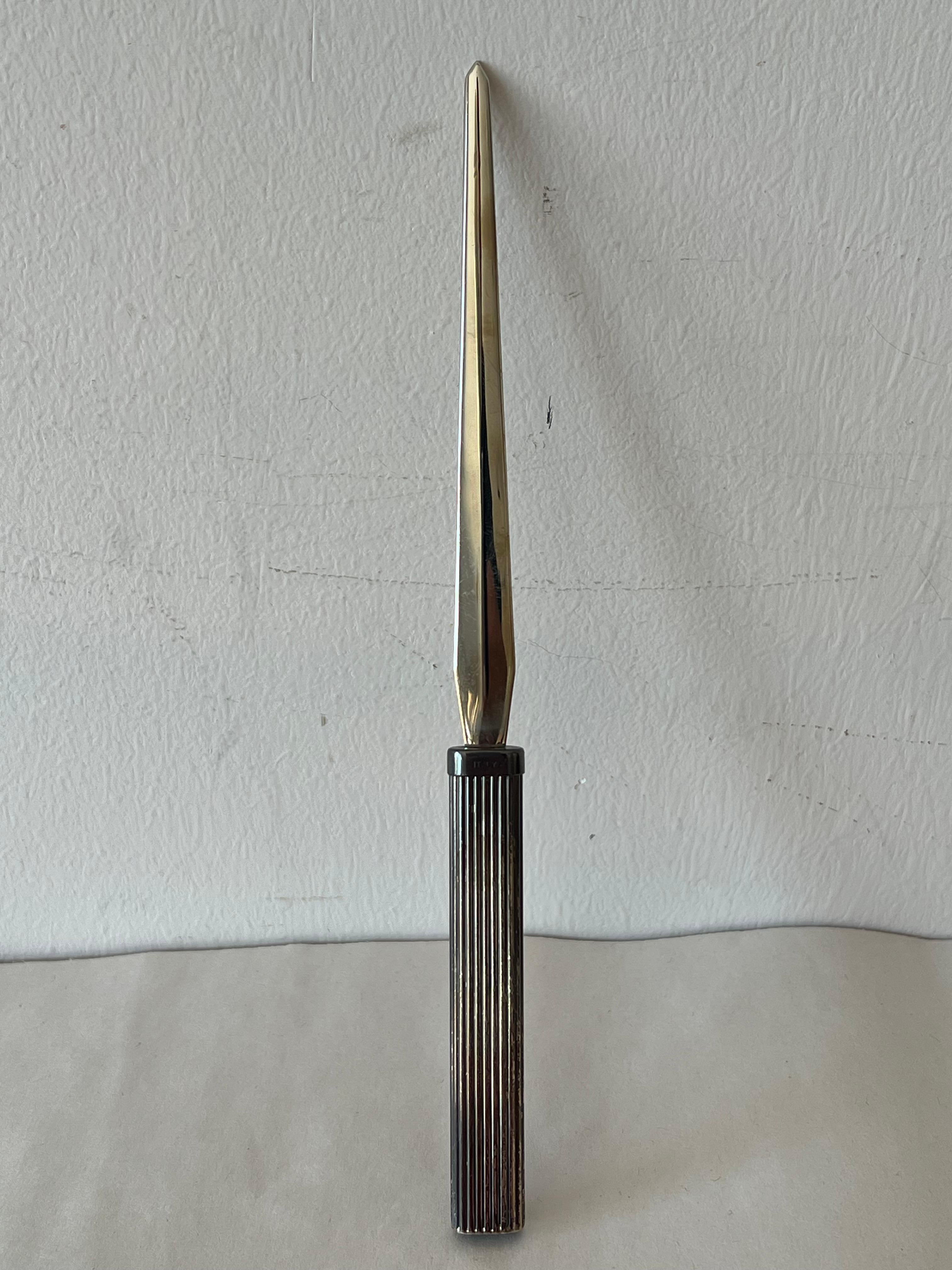 Italian Cartier Letter Opener Sterling Original Box ca' 1970's For Sale