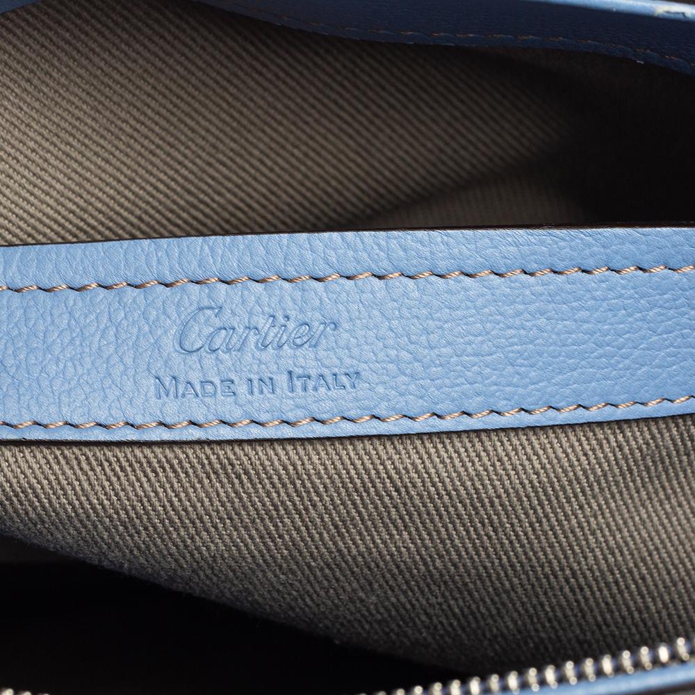 Cartier Light Blue Leather C De Cartier Medium Satchel 7