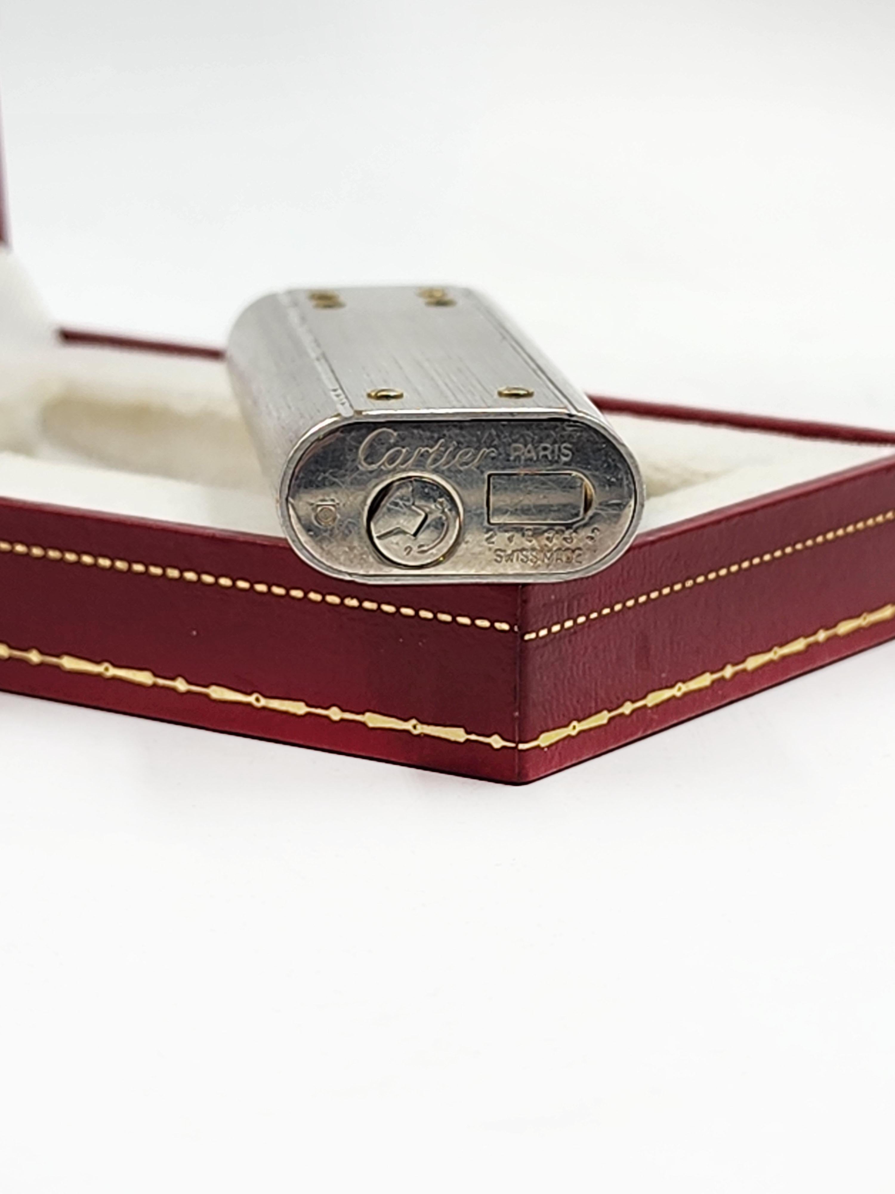vintage cartier lighter silver