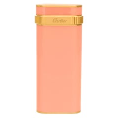 Cartier Lighter in 18k Yellow Gold Coated with Baby Pink Enamel