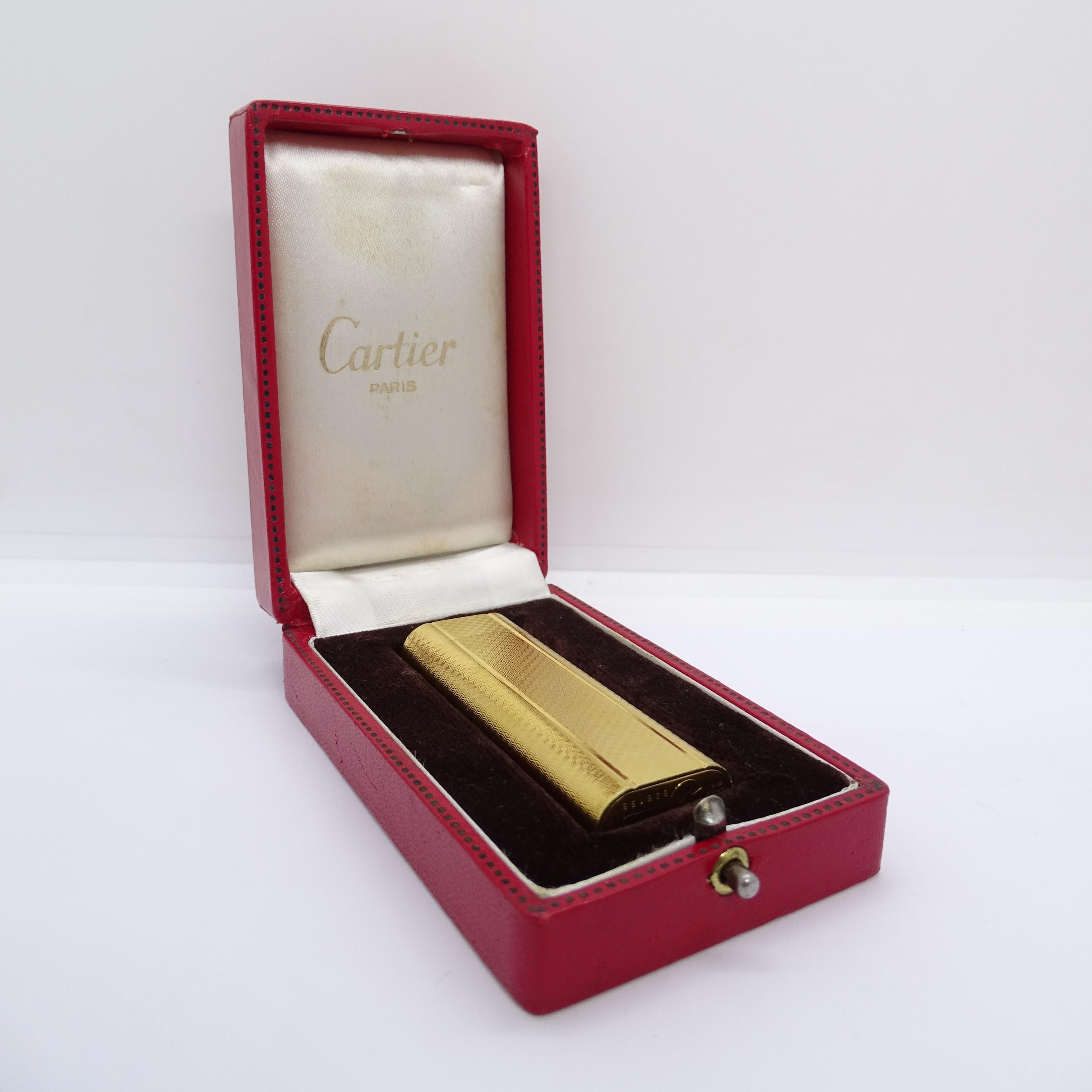 Briquet de voyage Cartier, plaqué or, France, années 90 en vente 1
