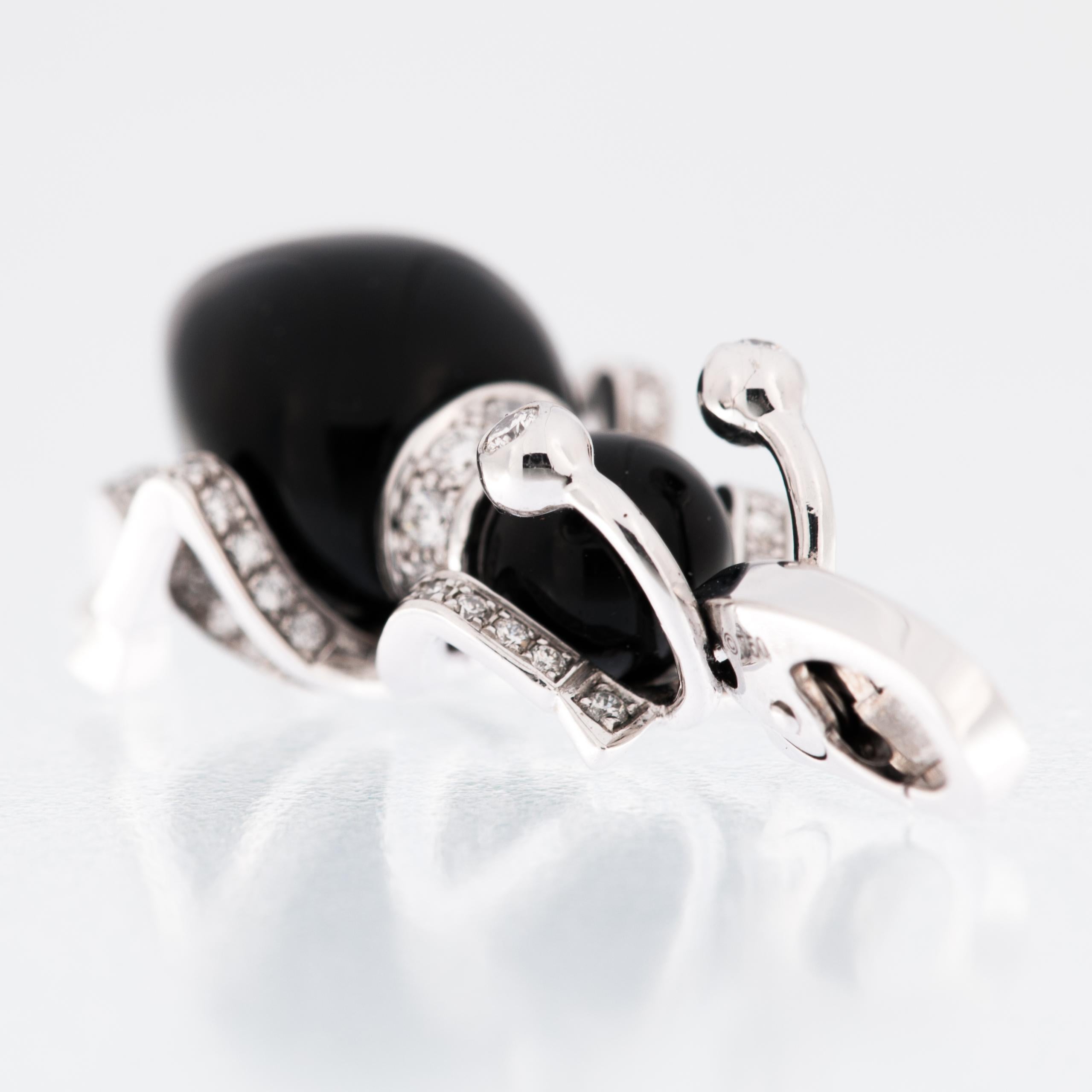 Artisan Cartier Limited Edition Ant Charm with Diamonds and Onyx For Sale