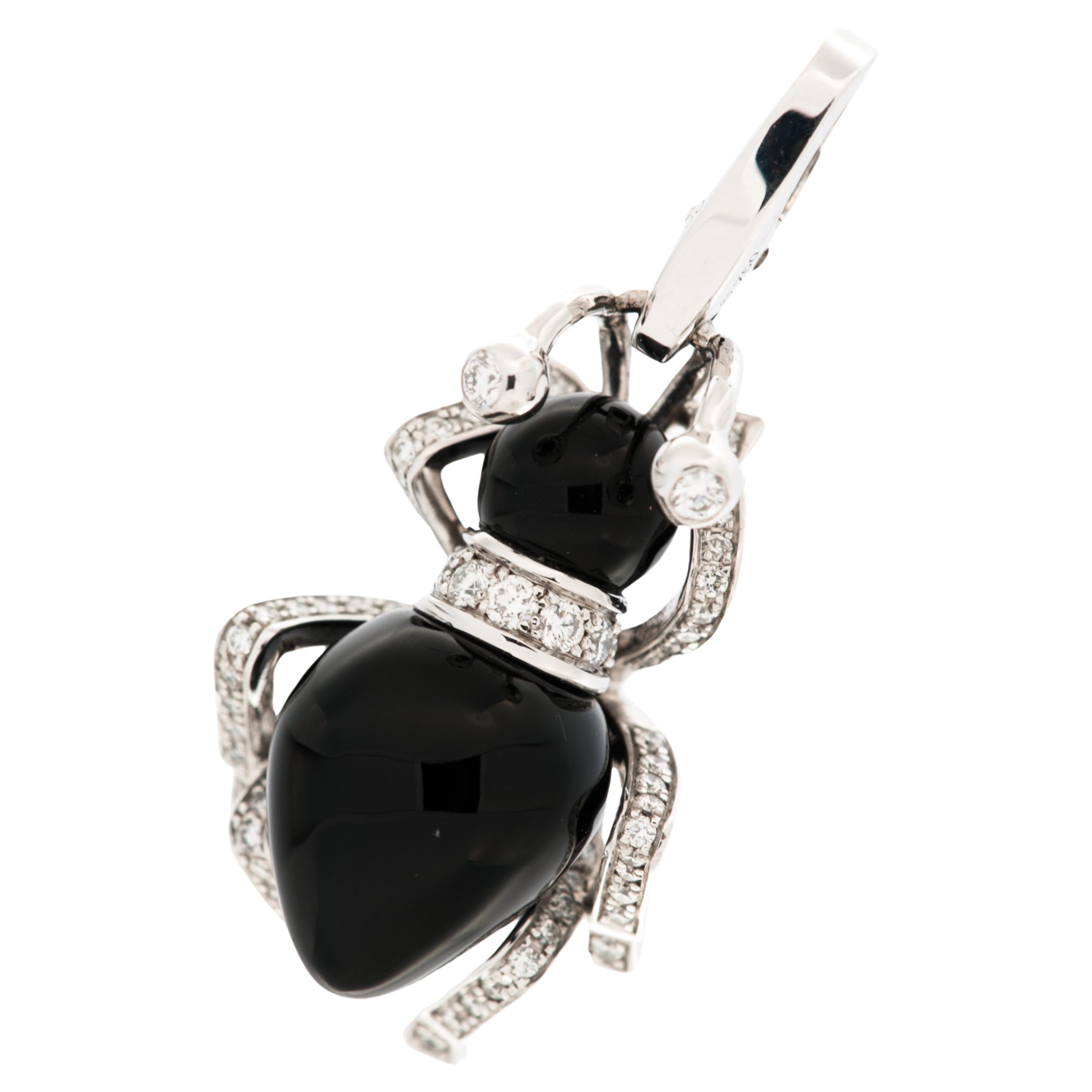 Cartier Limited Edition Ant Charm with Diamonds and Onyx
