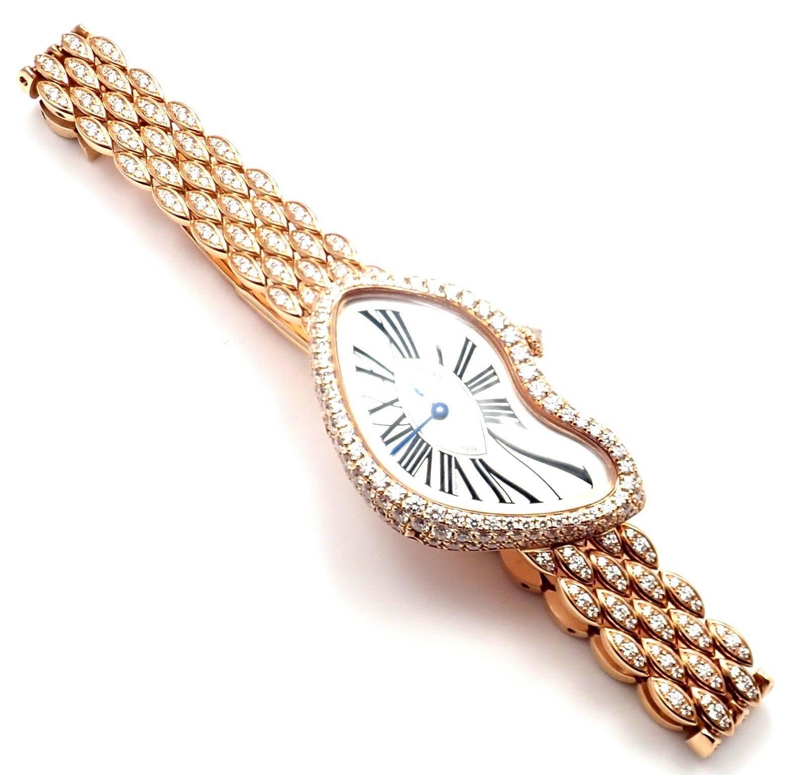 Montre-bracelet Crash Cartier en or rose et diamants édition limitée Ref HP100653 4