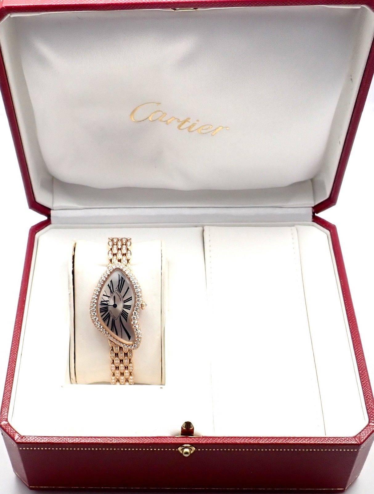 Montre-bracelet Crash Cartier en or rose et diamants édition limitée Ref HP100653 5