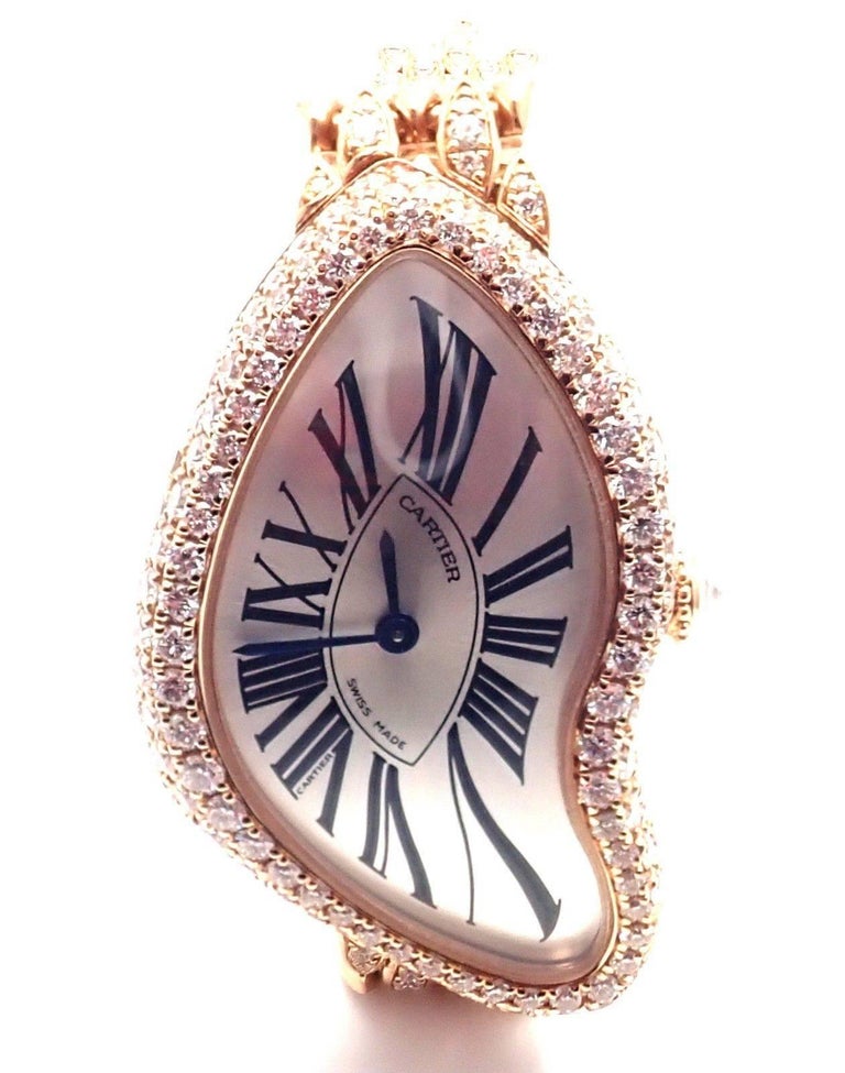 Cartier Rose Gold Diamond Limited Edition Crash Wristwatch Ref HP100653 at 1stDibs cartier