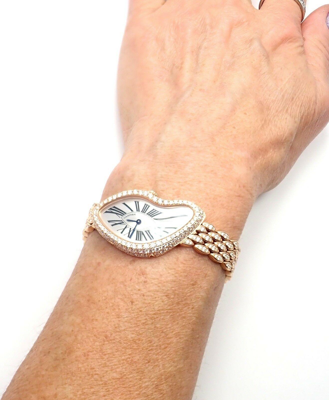 Montre-bracelet Cartier en or rose avec diamant Crash:: édition limitée 4