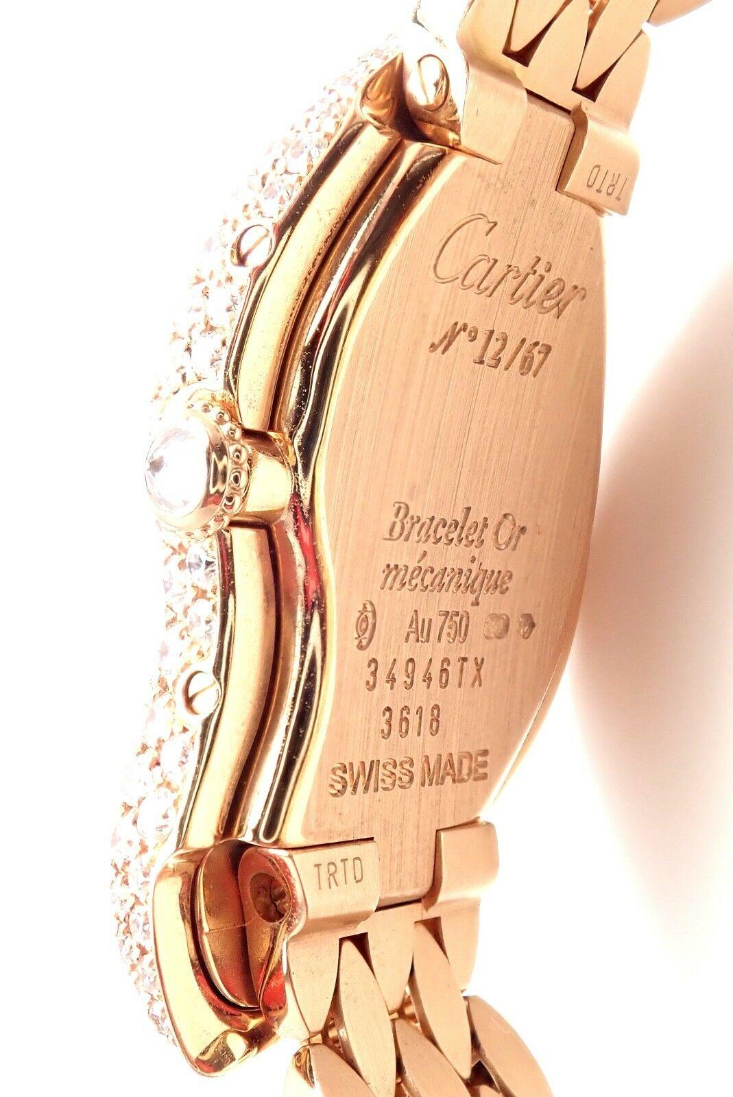 Montre-bracelet Cartier en or rose avec diamant Crash:: édition limitée Excellent état à Holland, PA