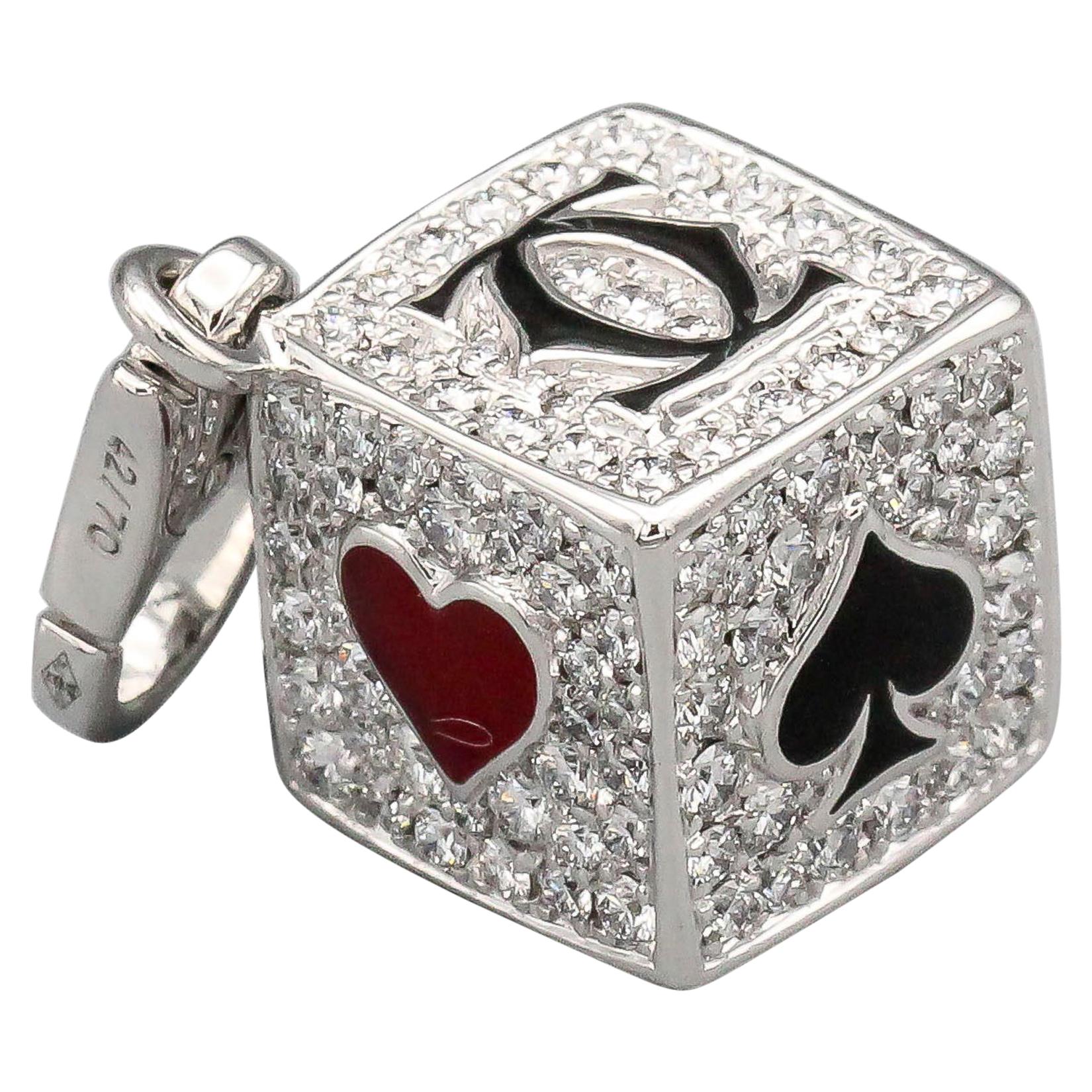 Cartier Limited Edition Diamond and Enamel Playing Card Suite Charm