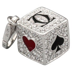 Vintage Cartier Limited Edition Diamond and Enamel Playing Card Suite Charm