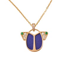 Collar Escarabajo Cartier Edición Limitada Diamante Tsavorita Lapislázuli Oro Amarillo 18K