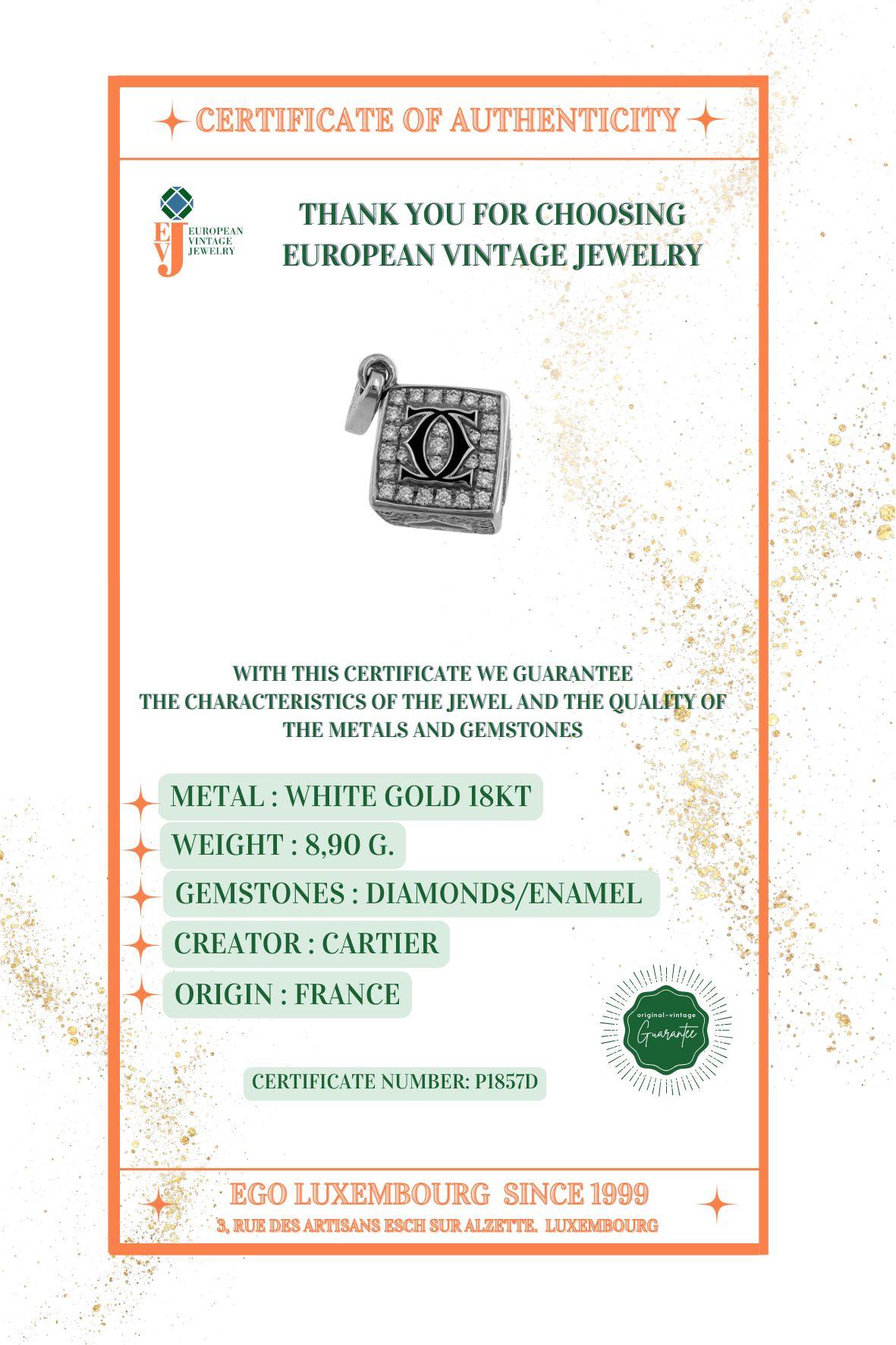 Cartier Edizione Limitata Dadi Oro Bianco, Smalto e Diamanti in vendita 7