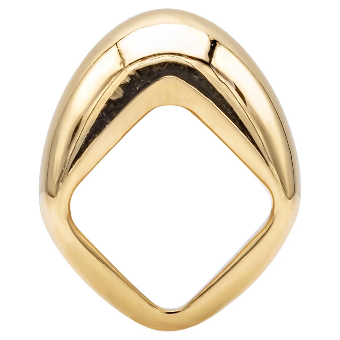Cartier Limited Edition Large Dome Yellow Gold Plain Fashion Ring For Sale