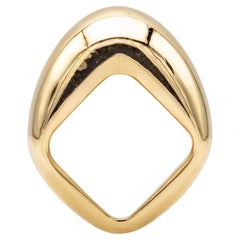 Cartier Limited Edition Large Dome Yellow Gold Plain Fashion Ring