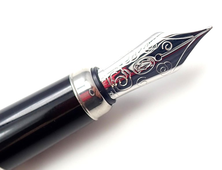 Cartier Limited Edition Panda Art Deco Lacquer Palladium Fountain Pen