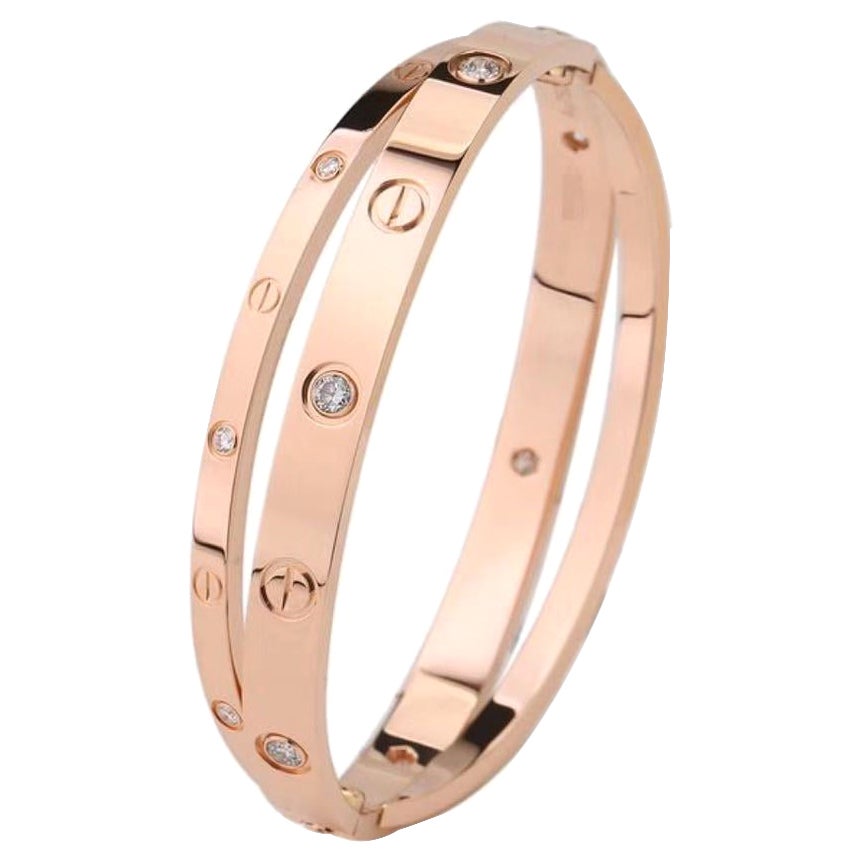 Cartier Limitierte Auflage Rose Gold Diamant Liebesarmband