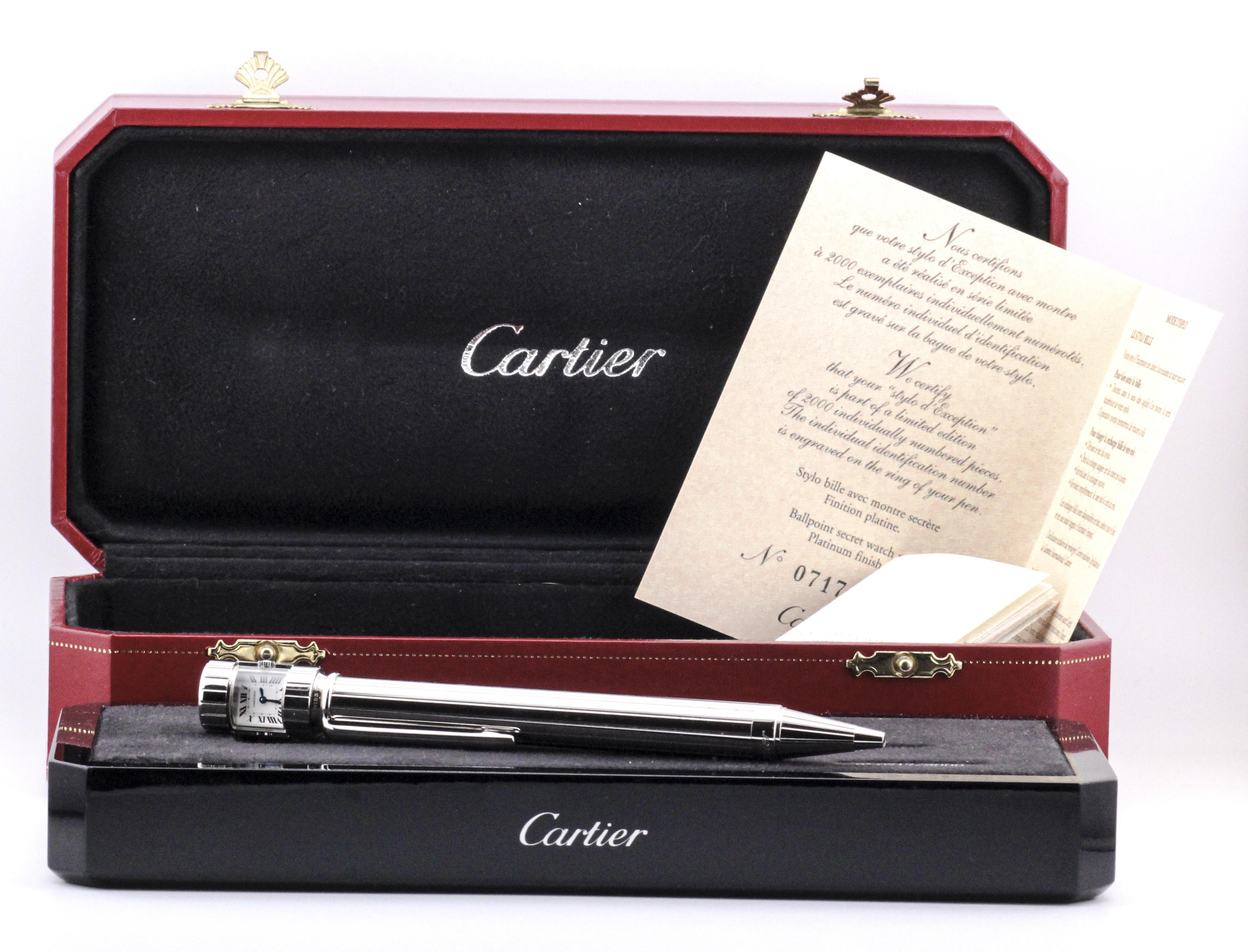 Introducing the Cartier Limited Edition Watch Ballpoint Pen, a unique fusion of fine craftsmanship and timeless elegance. This exceptional writing instrument embodies Cartier's legacy of luxury and innovation, offering a distinctive blend of
