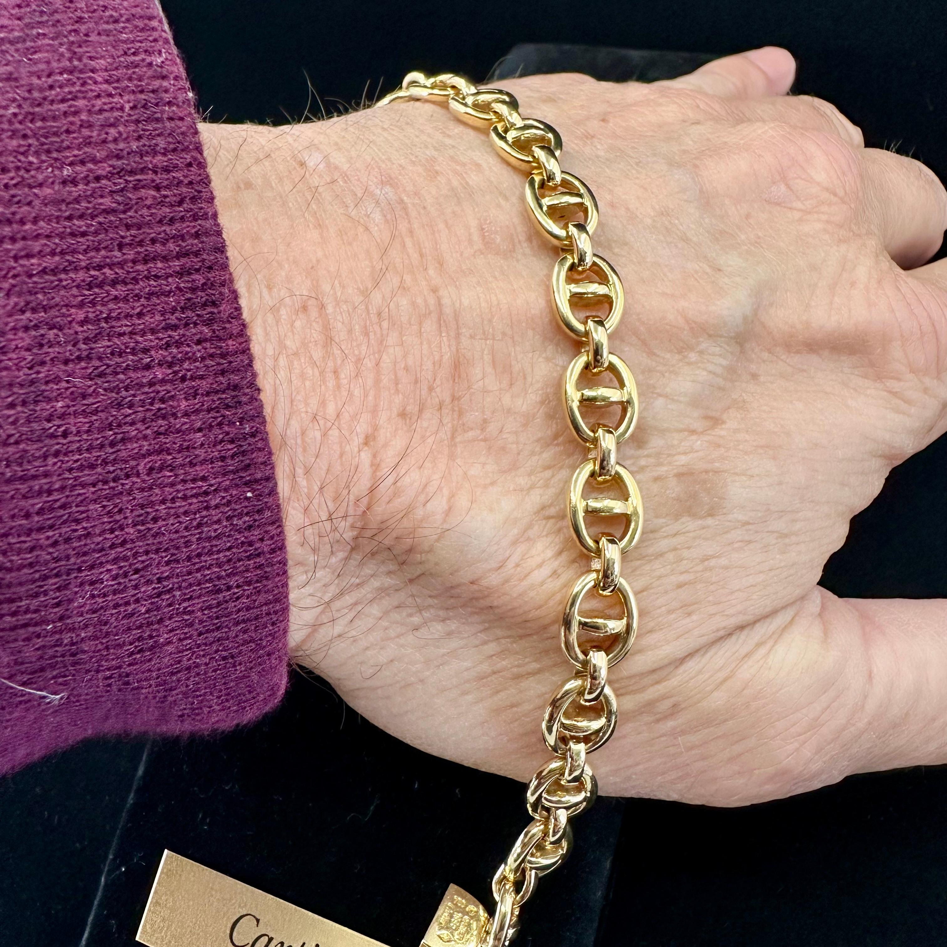 Contemporain Cartier, bracelet à maillons en or jaune 18 carats  en vente