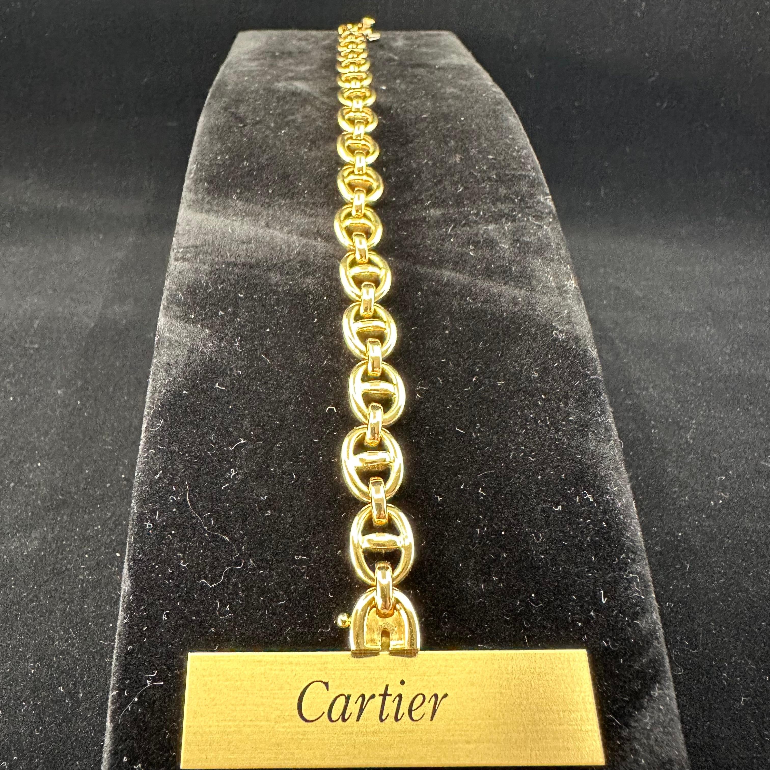 Cartier, bracelet à maillons en or jaune 18 carats  Excellent état - En vente à Beverly Hills, CA
