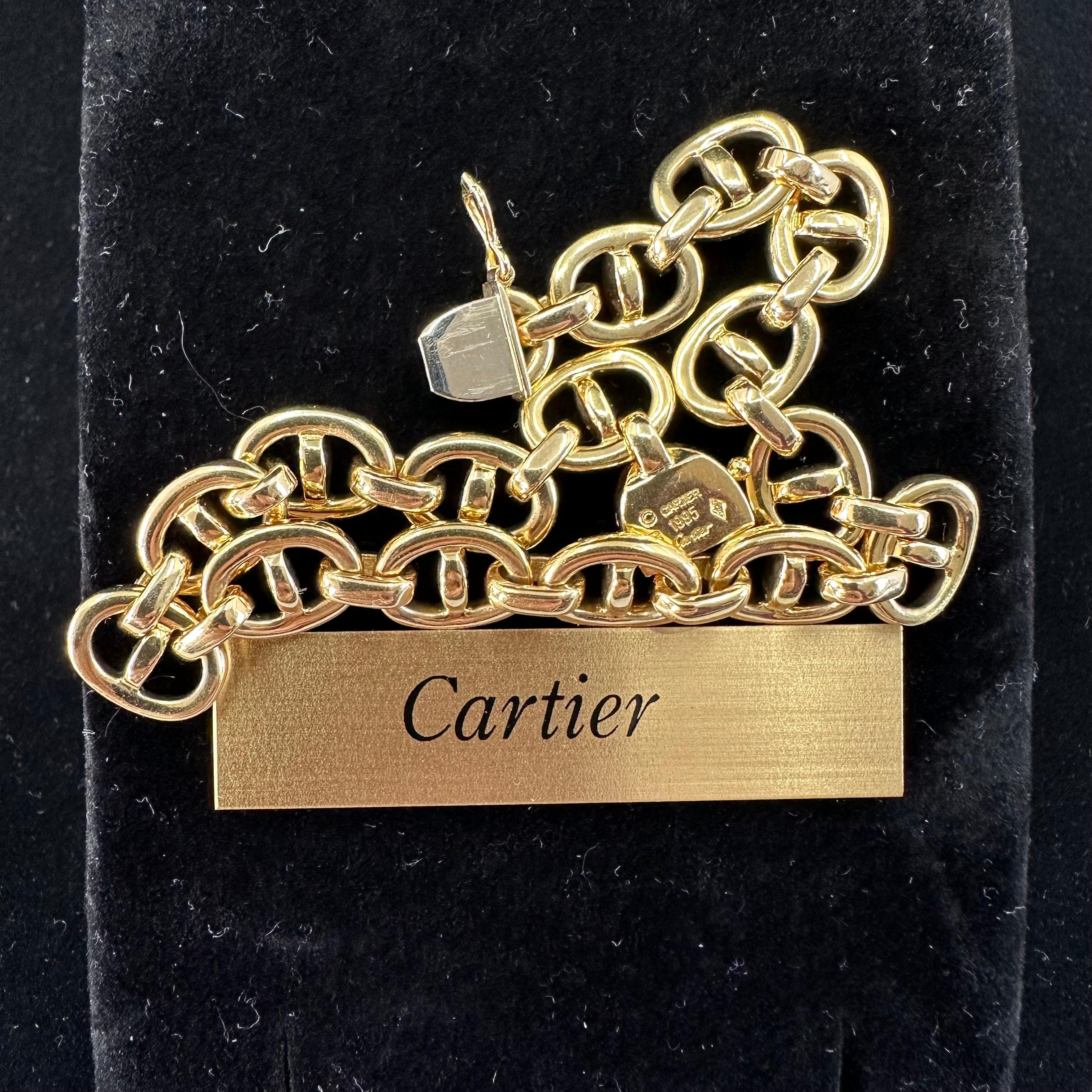 Cartier Link Bracelet 18k Yellow Gold  In Excellent Condition For Sale In Beverly Hills, CA