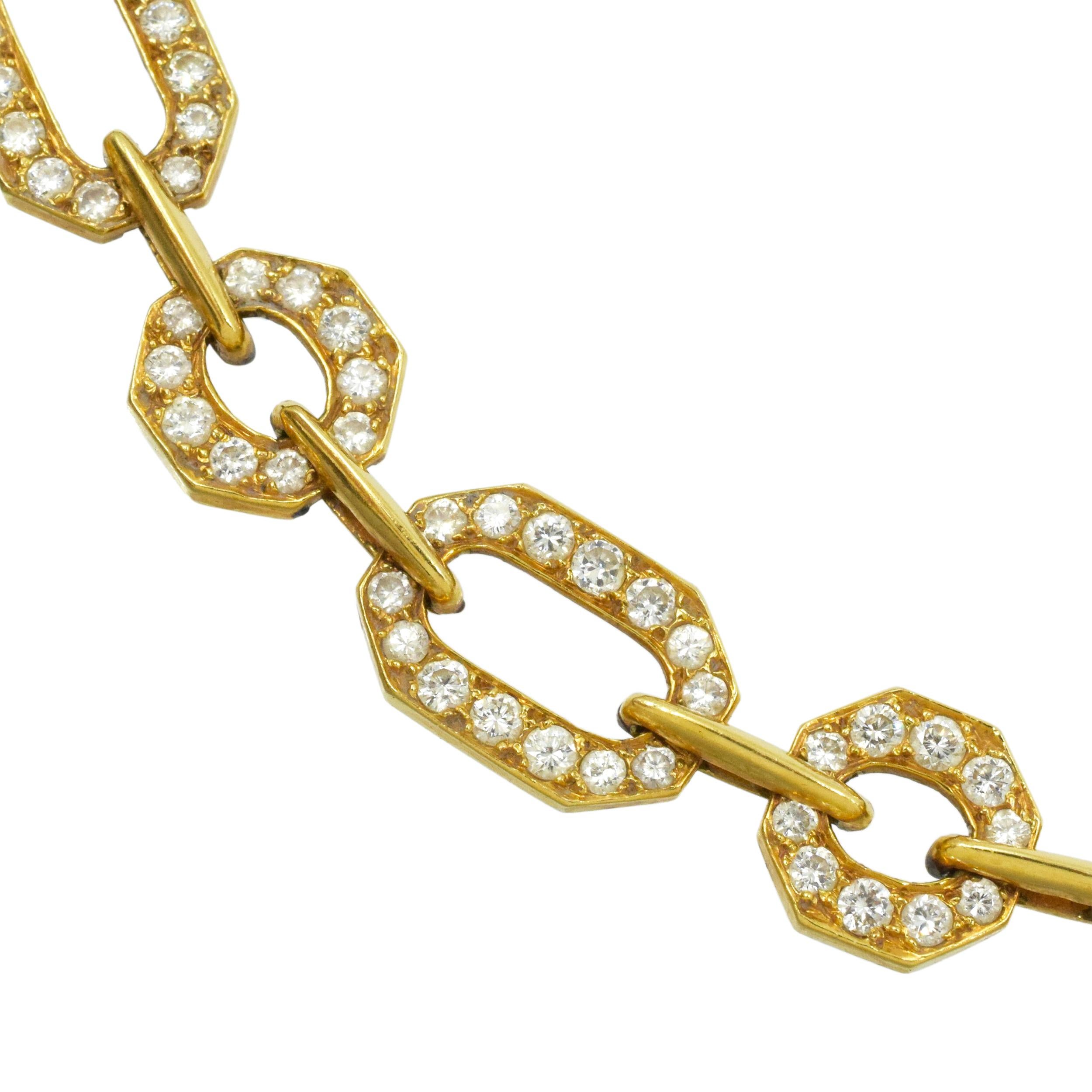 Artist Cartier Link Diamond Necklace 18k Gold