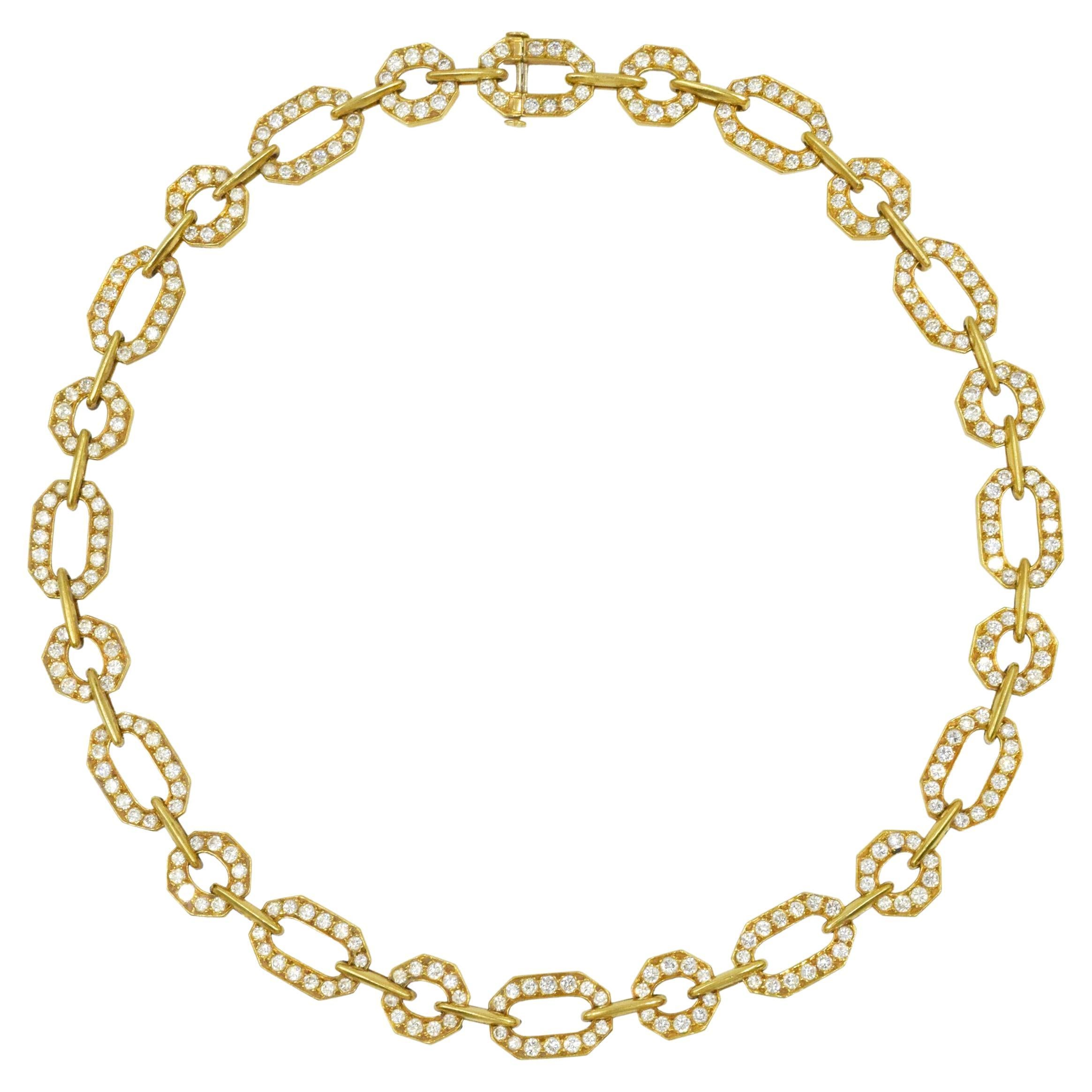 Cartier Link Diamond Necklace 18k Gold
