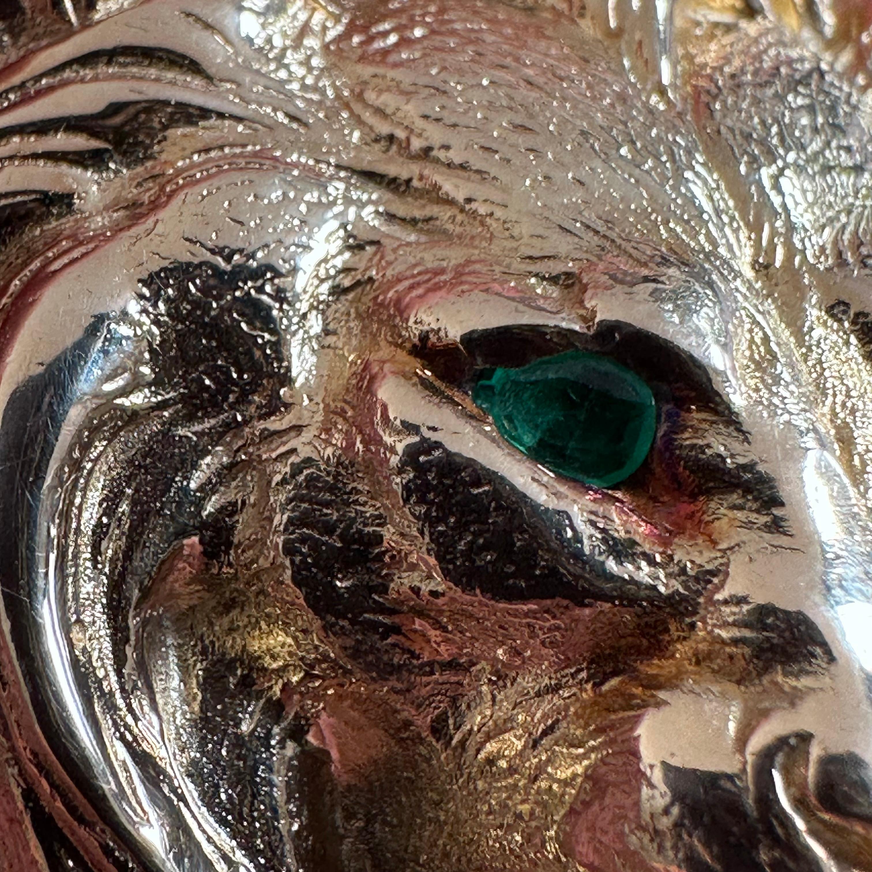 Women's or Men's Cartier Lion Head Medallion Brooch