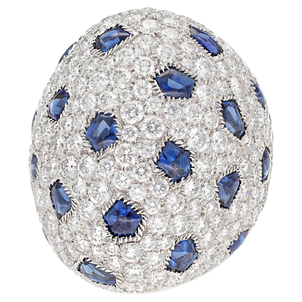 CARTIER 'LOBI' Sapphire and Diamond Ring