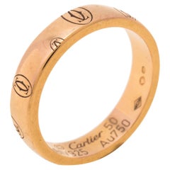 Cartier Logo de Cartier 18K Rose Gold Wedding Band Ring Size 50