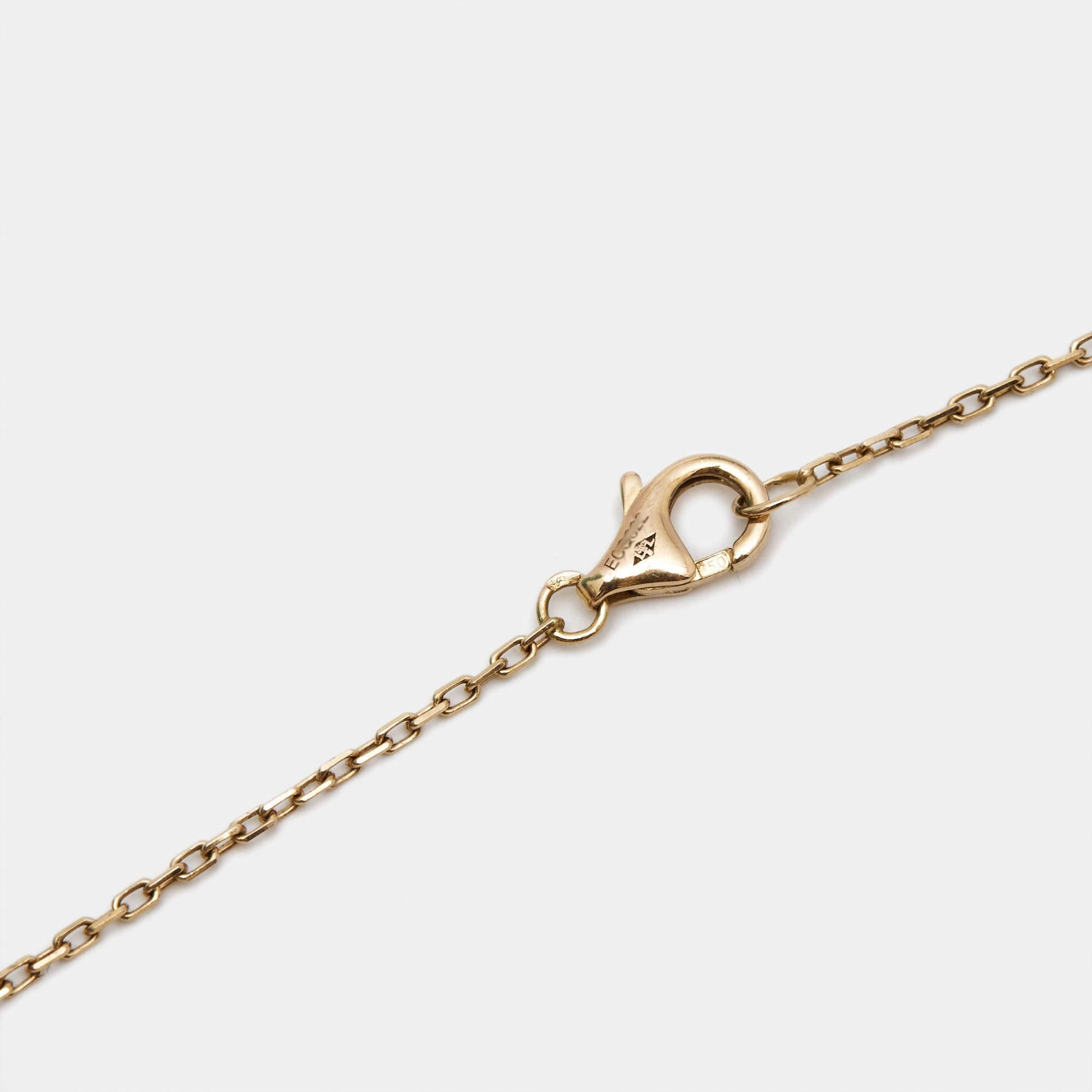 Cartier Logo Diamond 18k Rose Gold Necklace In Good Condition In Dubai, Al Qouz 2