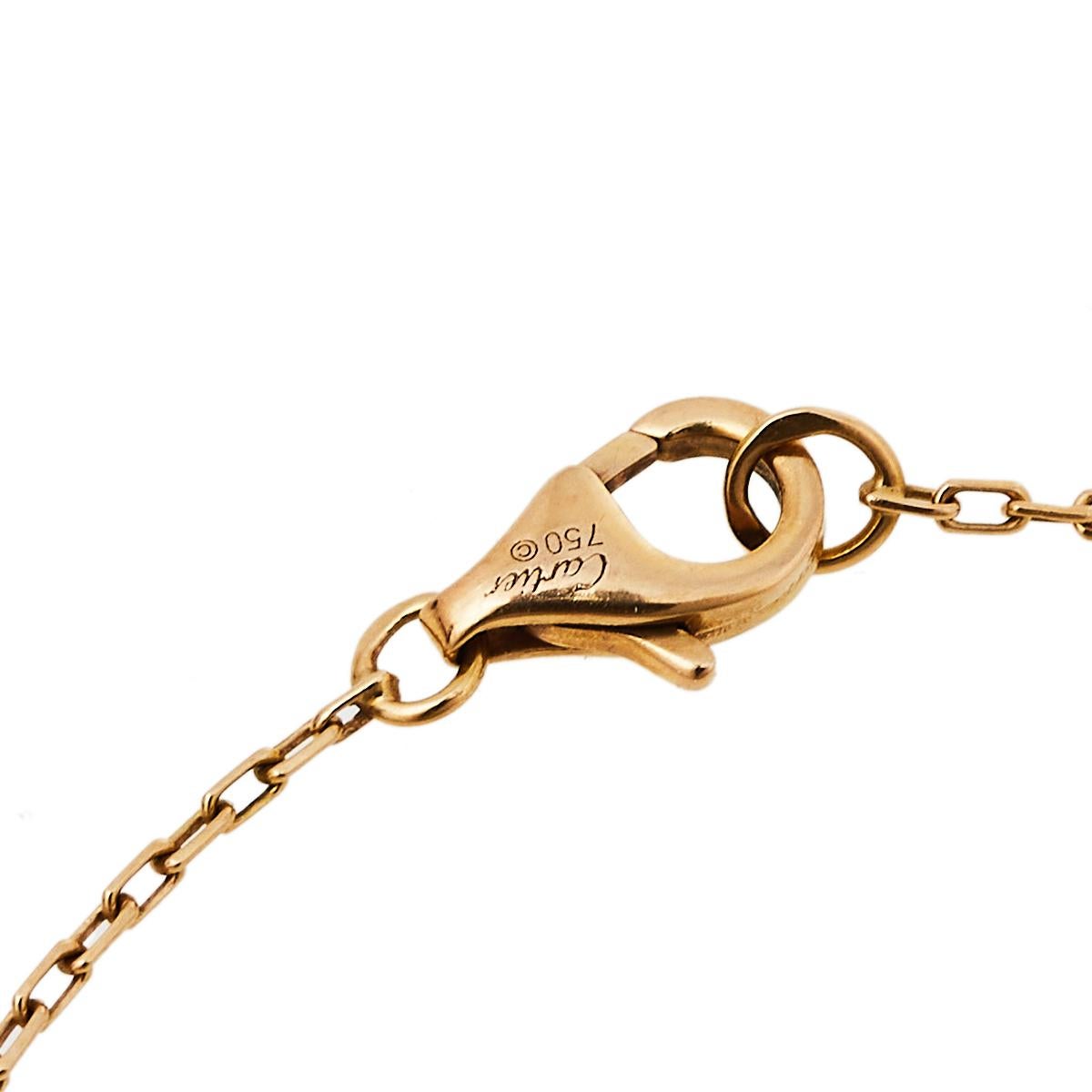 Contemporary Cartier Logo Double C de Cartier Diamond 18K Rose Gold Bracelet