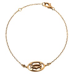 Bracelet en or rose 18 carats avec logo double C de Cartier et diamants