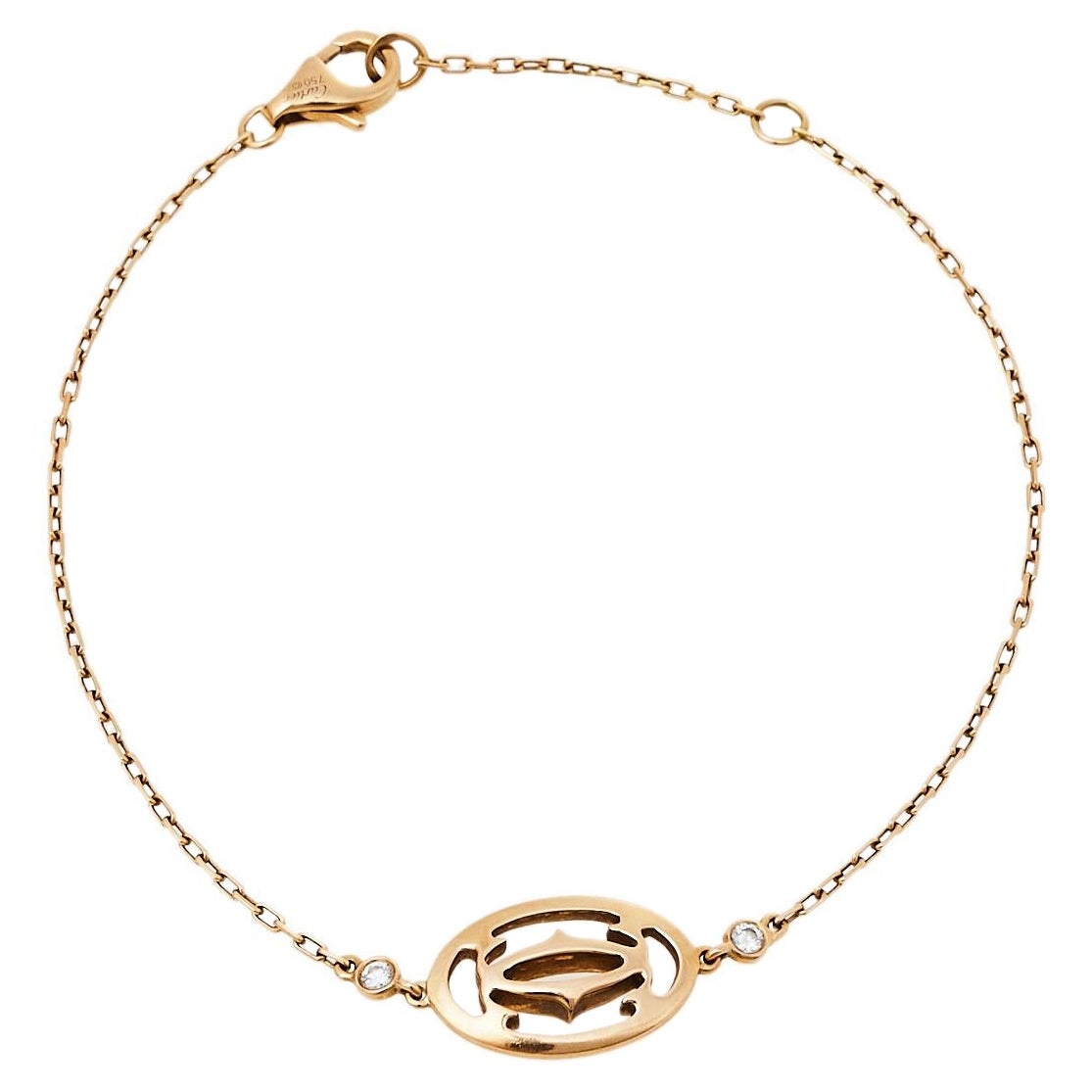 Cartier Logo Double C de Cartier Diamond 18K Rose Gold Bracelet